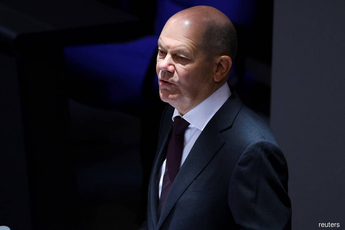 German Chancellor Olaf Scholz holds a government statement during a plenary session of the lower house of parliament, Bundestag, in Berlin March 16, 2023. (Reuters pic)